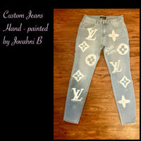 Custom Painted Designer inspired Jeans (please read description)