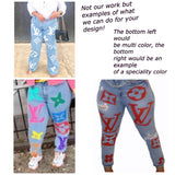 Custom Painted Designer inspired Jeans (please read description)